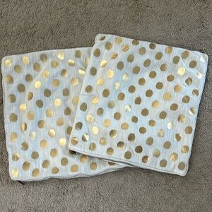 White (light cream) and Gold Throw Pillow covers 18x18